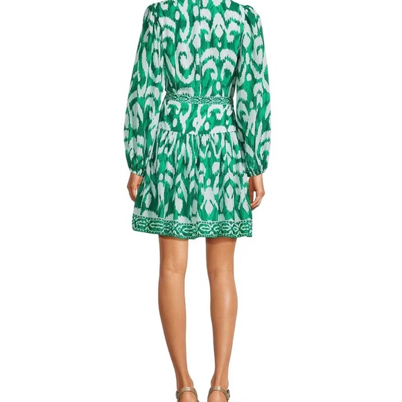 Green Patterned Women's Dress - Picture 2 of 4